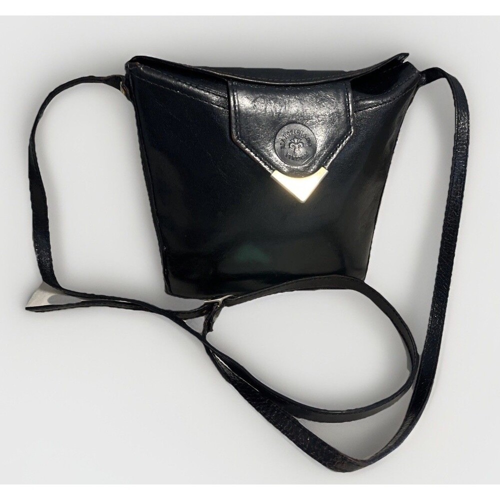 Vintage L’Artigiano Firenze Black Leather Crossbody Bag Made in Italy